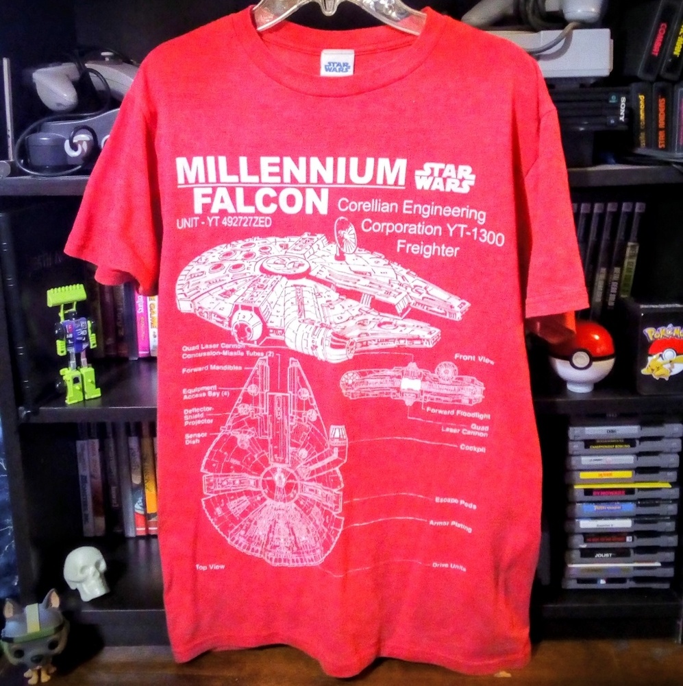 Star Wars Red Millennium Falcon Short Sleeve Tee